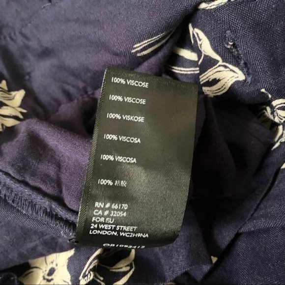 Urban Outfitters Navy/Off-White Floral Diane Paperbag Wide Leg Pants - Picture 9 of 10